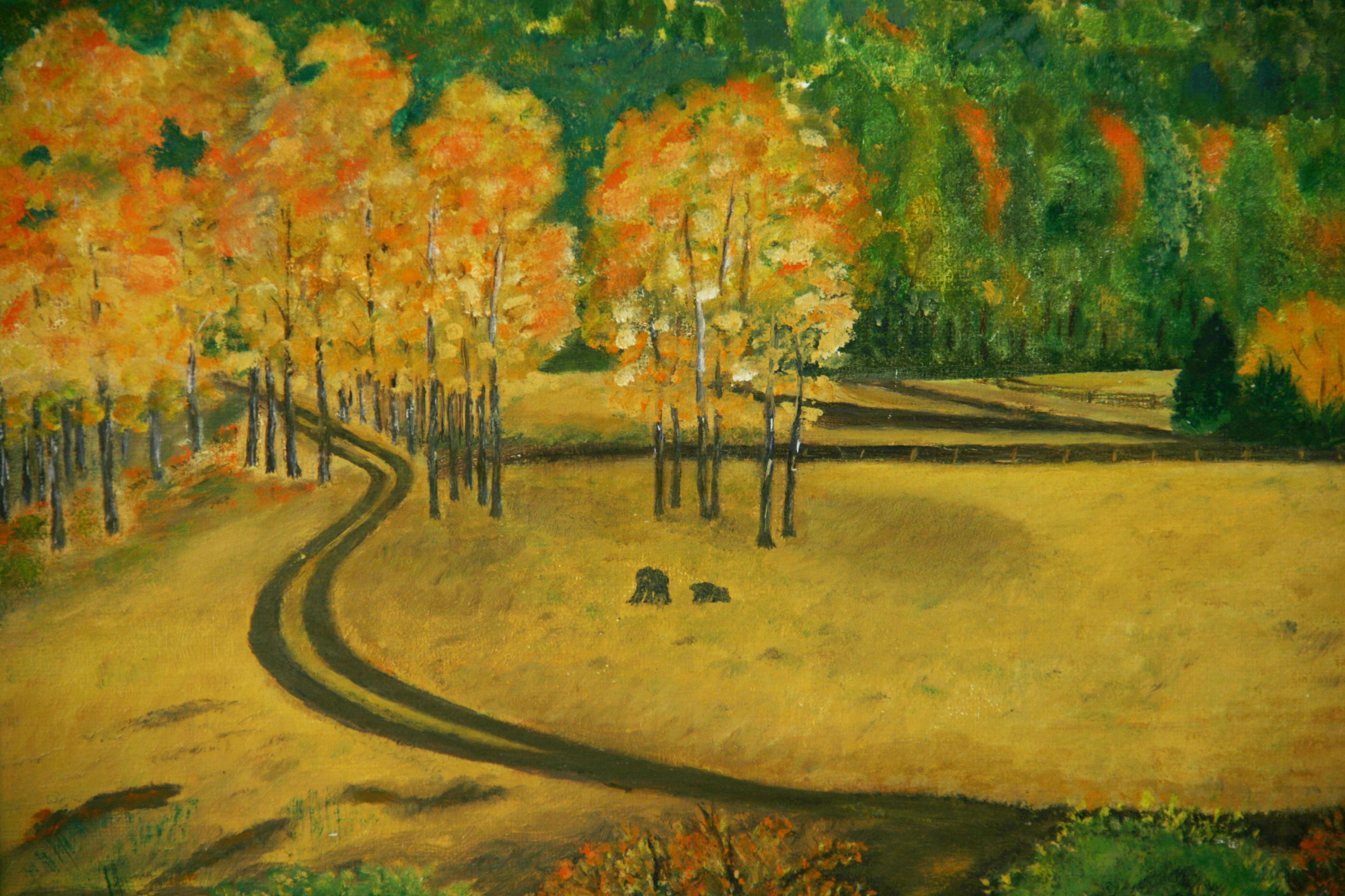 Paysage impressionniste moderne couleur automne en vente 2
