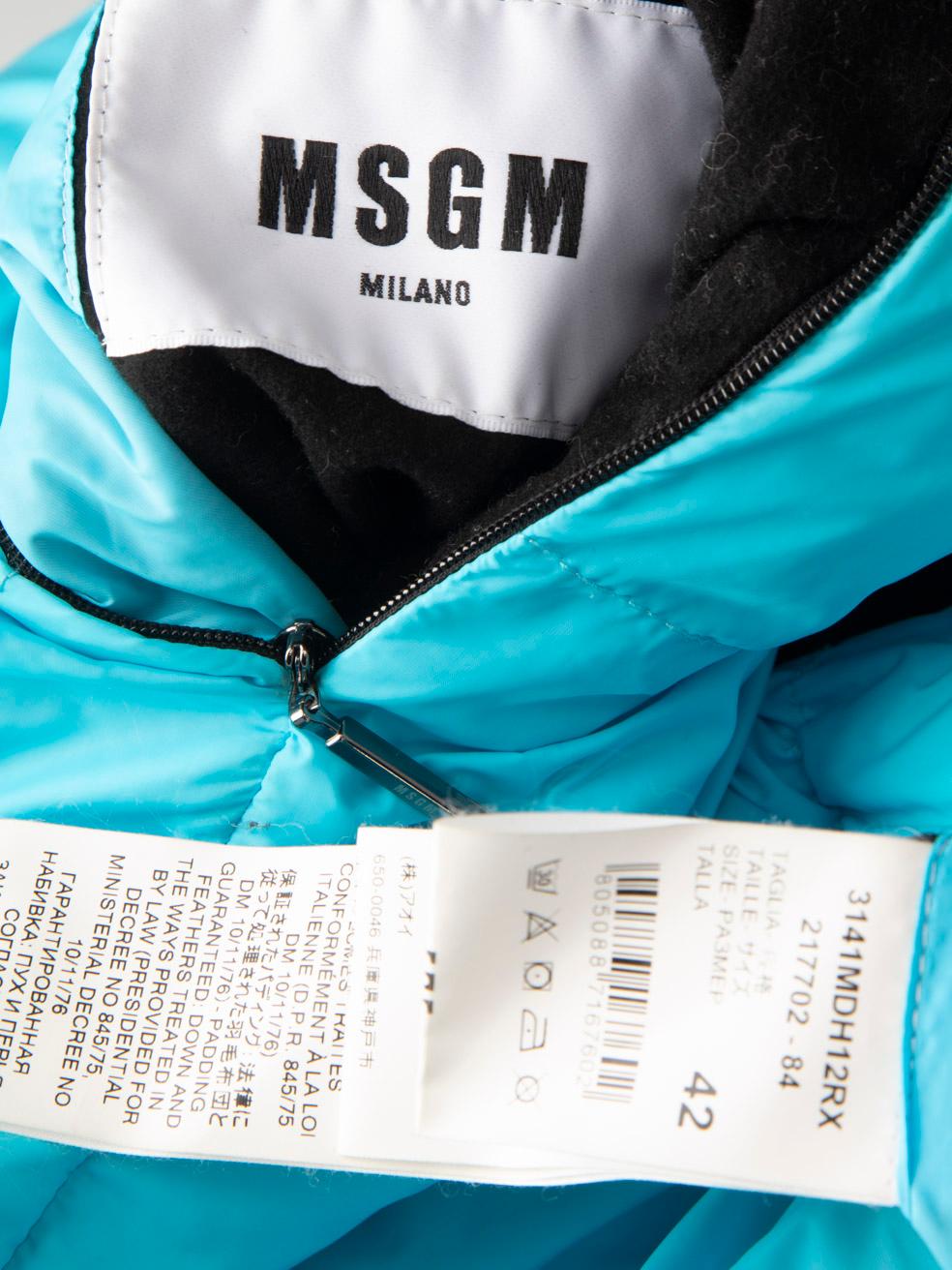 MSGM Black & Blue Reversible Duck Down Gilet Size M 2