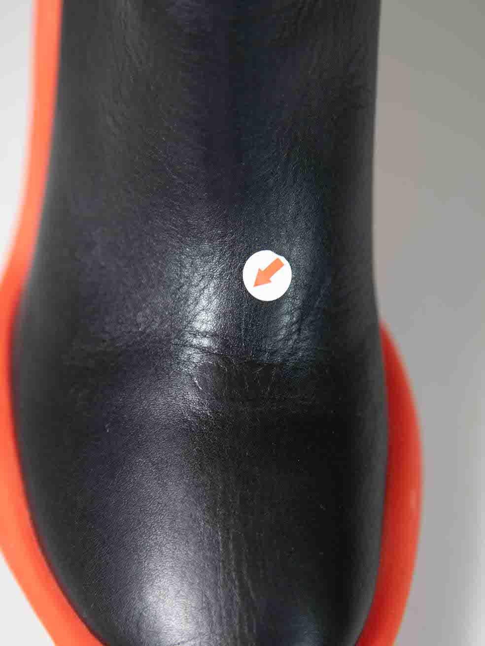 MSGM Black Leather Contrast Heel Knee High Boots Size IT 36 en vente 1