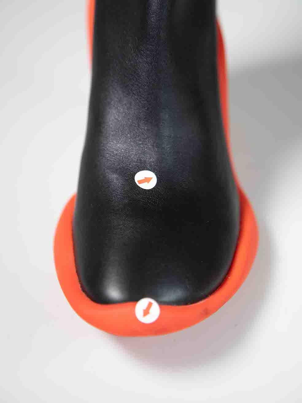 MSGM Black Leather Contrast Heel Knee High Boots Size IT 36 en vente 4