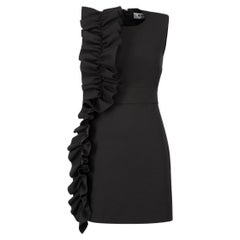 MSGM Black Ruffle Detail Mini Dress Size XS