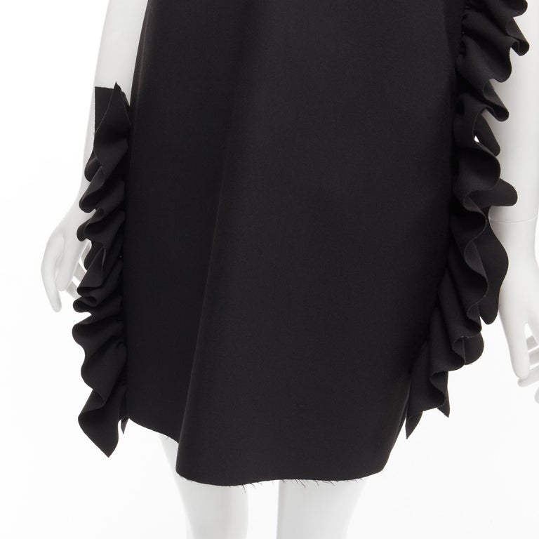 msgm black ruffle dress Romance Ruffle Dress, in Black Luxe Satin, Size: XL | Show Me Your Mumu main image 1