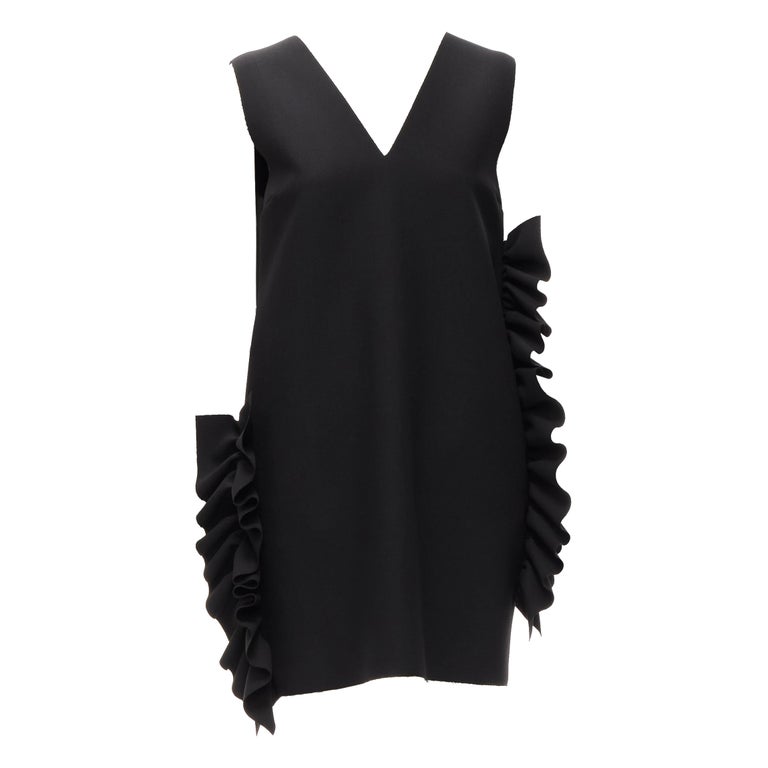 msgm black ruffle dress MSGM Girls Black Logo Poplin Dress