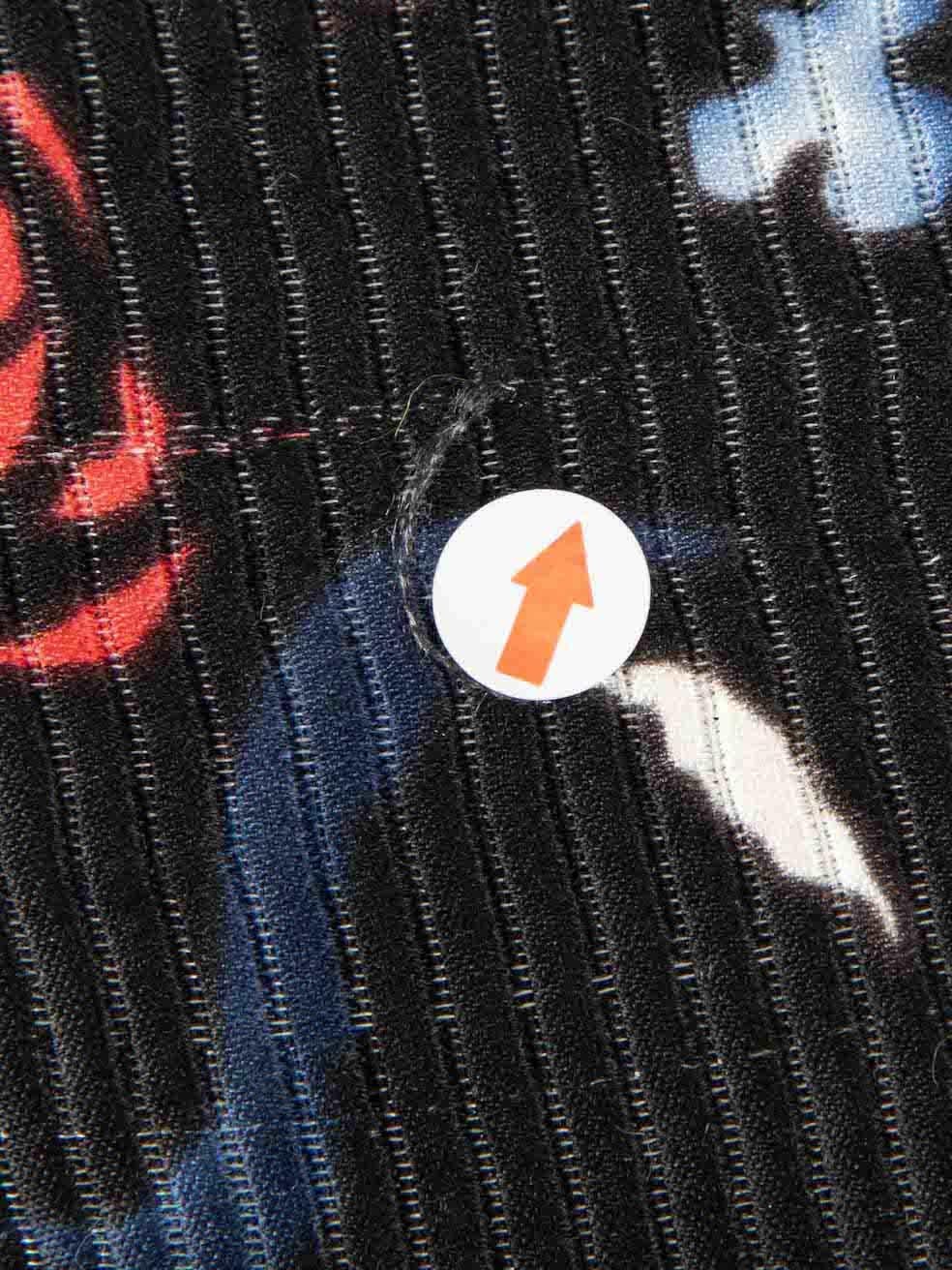 MSGM Schwarzes strukturiertes Midikleid mit Blumendruck Größe S im Angebot 1
