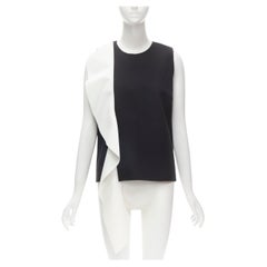 MSGM black white ruffle trim sleeveless vest top FR40 M