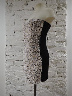 MSGM Black white studs sequins dress