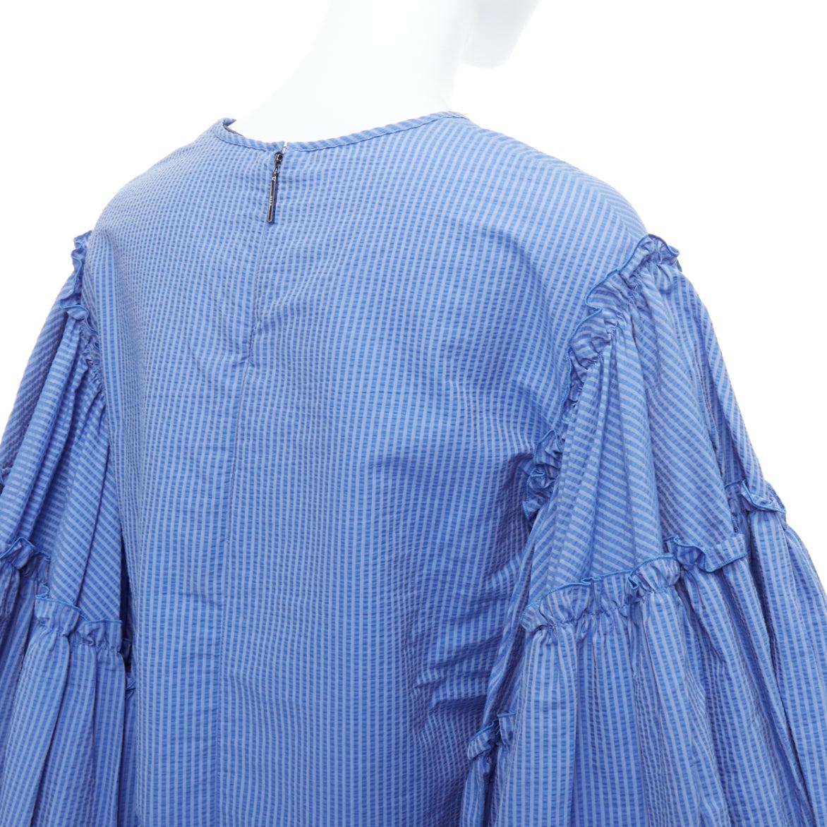 MSGM blu in misto cotone con maniche a righe svasate e girocollo IT38 XS in vendita 2
