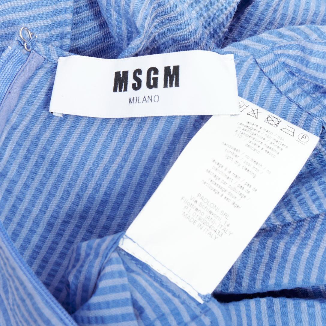 MSGM blu in misto cotone con maniche a righe svasate e girocollo IT38 XS in vendita 3