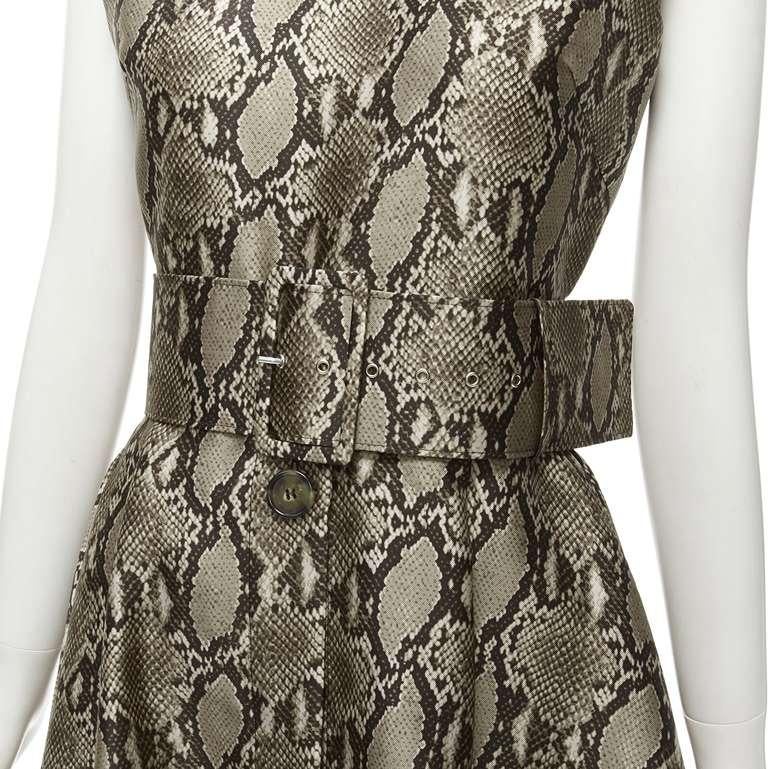 MSGM brown python snakeskin print wide belted fit flare midi dress IT38 XS
Reference: AAWC/A00188
Brand: MSGM
Material: Polyester
Color: Brown
Pattern: Animal Print
Closure: Zip
Extra Details: Detachable wide waist belt.
Made in: