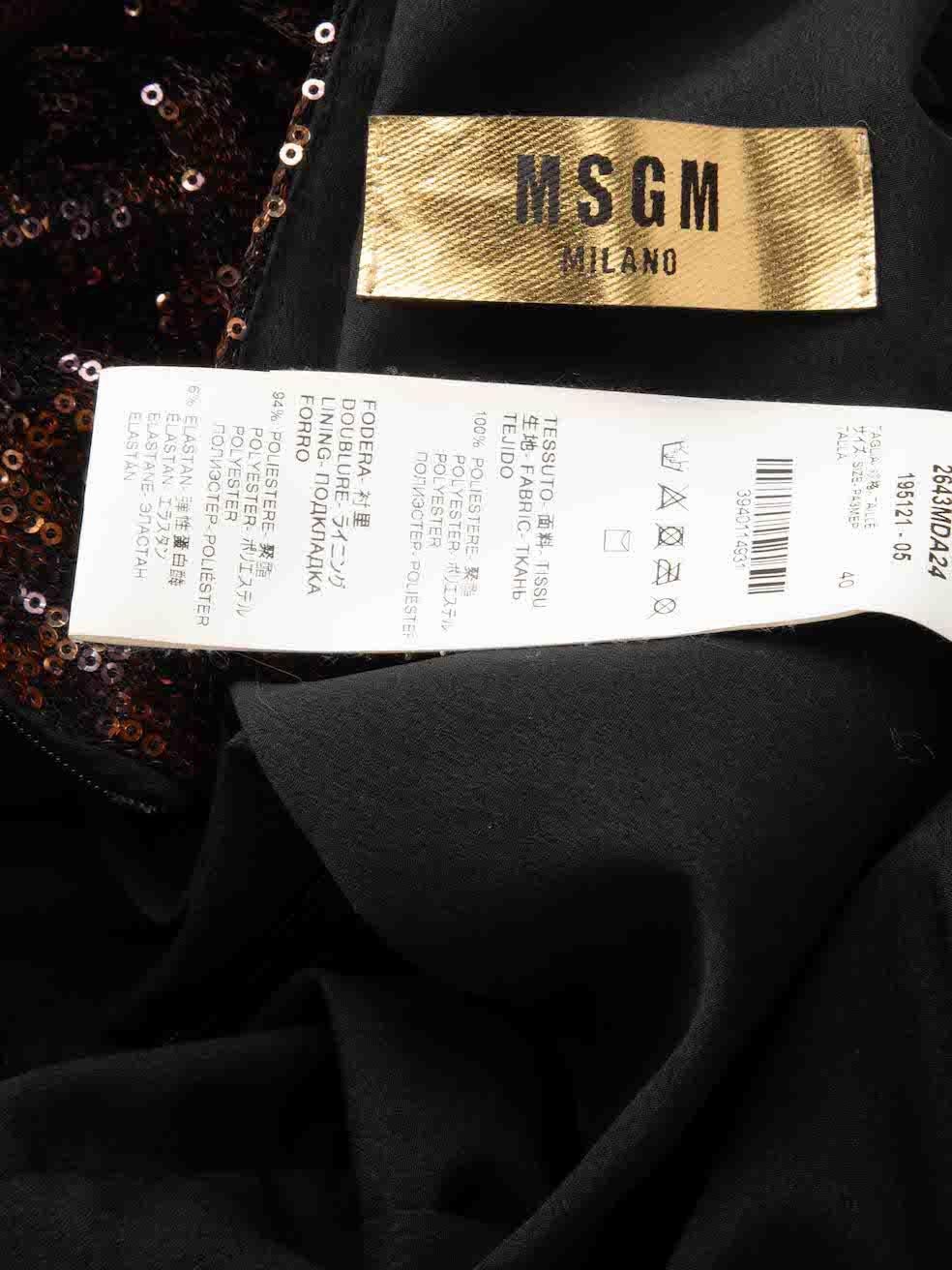 Women's MSGM Brown Sequin Leopard Print Mini Dress Size S For Sale