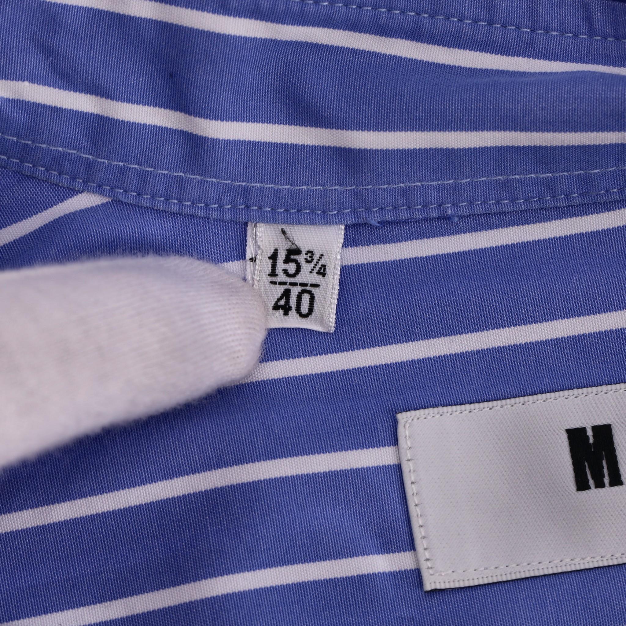 MSGM Cotton Striped Graphic Print Shirt For Sale 5