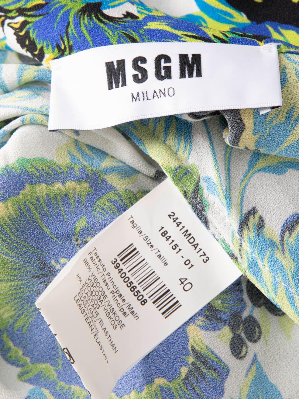 MSGM Mini-Kleid mit langen Ärmeln und Blumendruck Größe S im Zustand „Gut“ im Angebot in London, GB