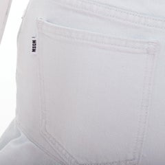 MSGM light blue washed ruffle hem zipper front mini shorts IT38 XS