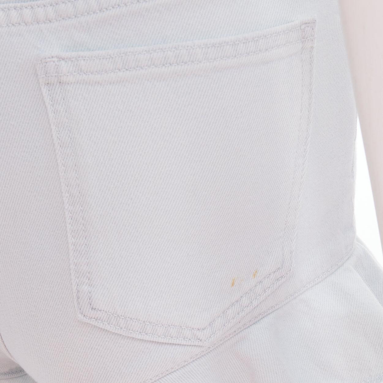 MSGM mini shorts con cremallera delantera y dobladillo de volantes en azul claro lavado IT38 XS en venta 2