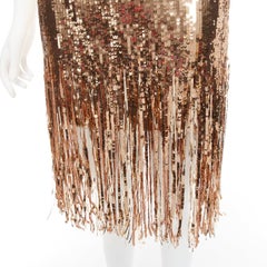 MSGM metallic gold sequins fringe hem flapped skirt IT38 XS