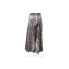 MSGM Milano Beige Gloss Animalier Snake Print Long Skirt Size 42 IT