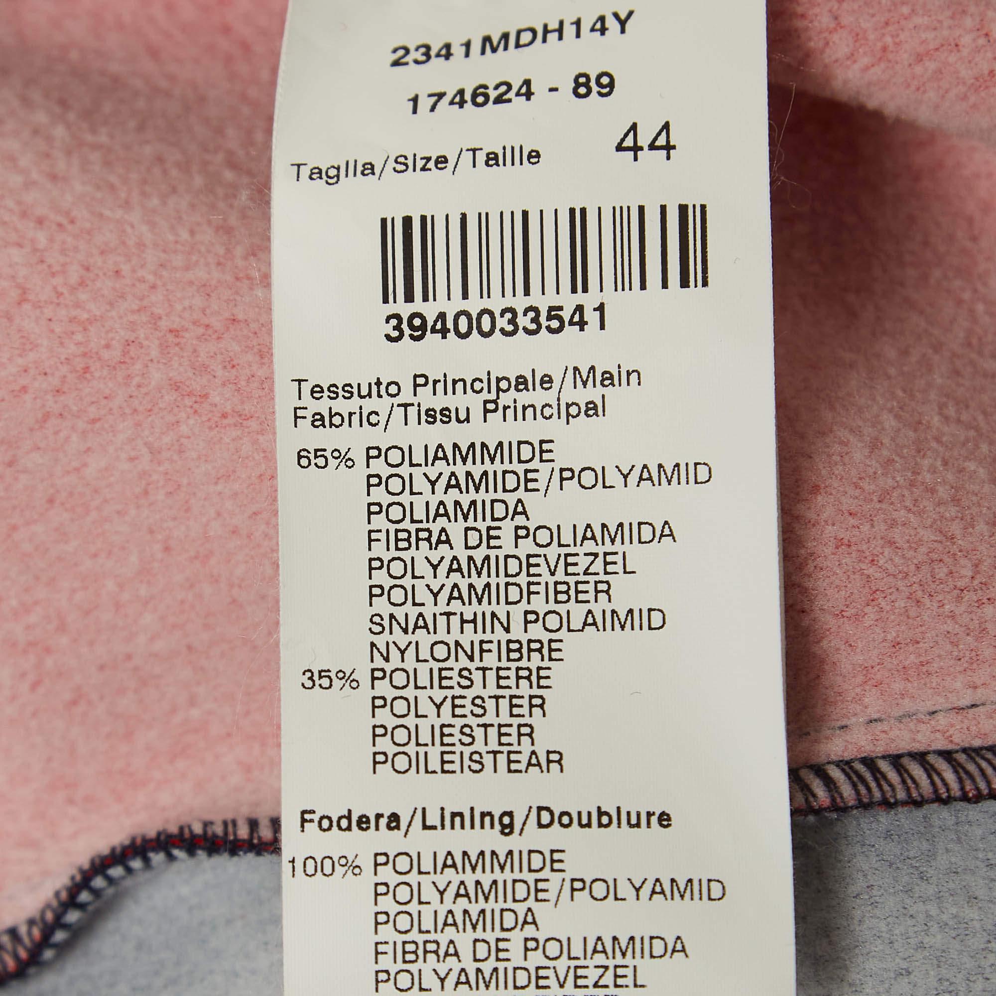 MSGM Navy Blue/Red Jersey Ruffle Detail Bomber Jacket M 1