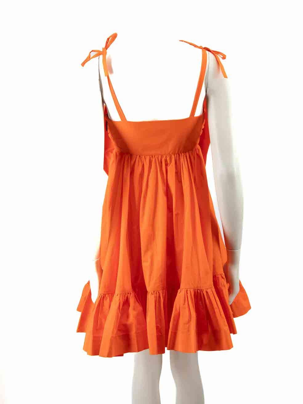 MSGM Orange Bow Accent Mini Dress Size XS In Good Condition In London, GB
