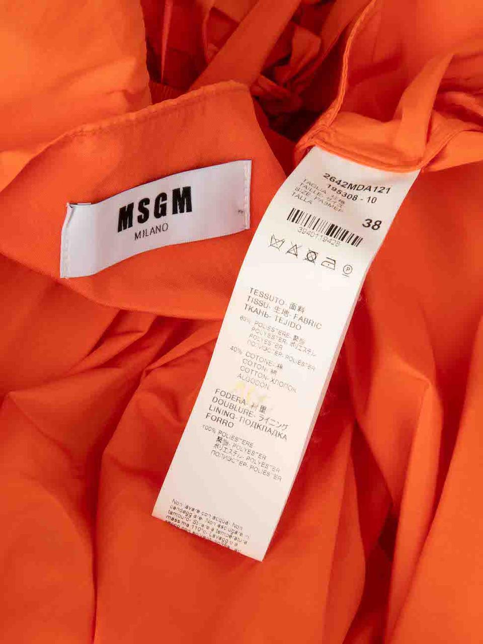 MSGM Orange Bow Accent Mini Dress Size XS 2