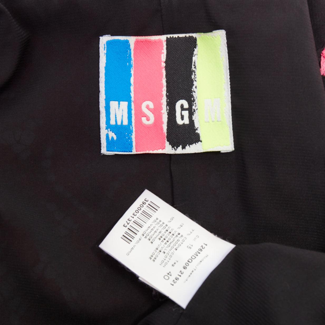 MSGM giacca biker cropped con zip laterale in misto cotone rosa IT40 S in vendita 4