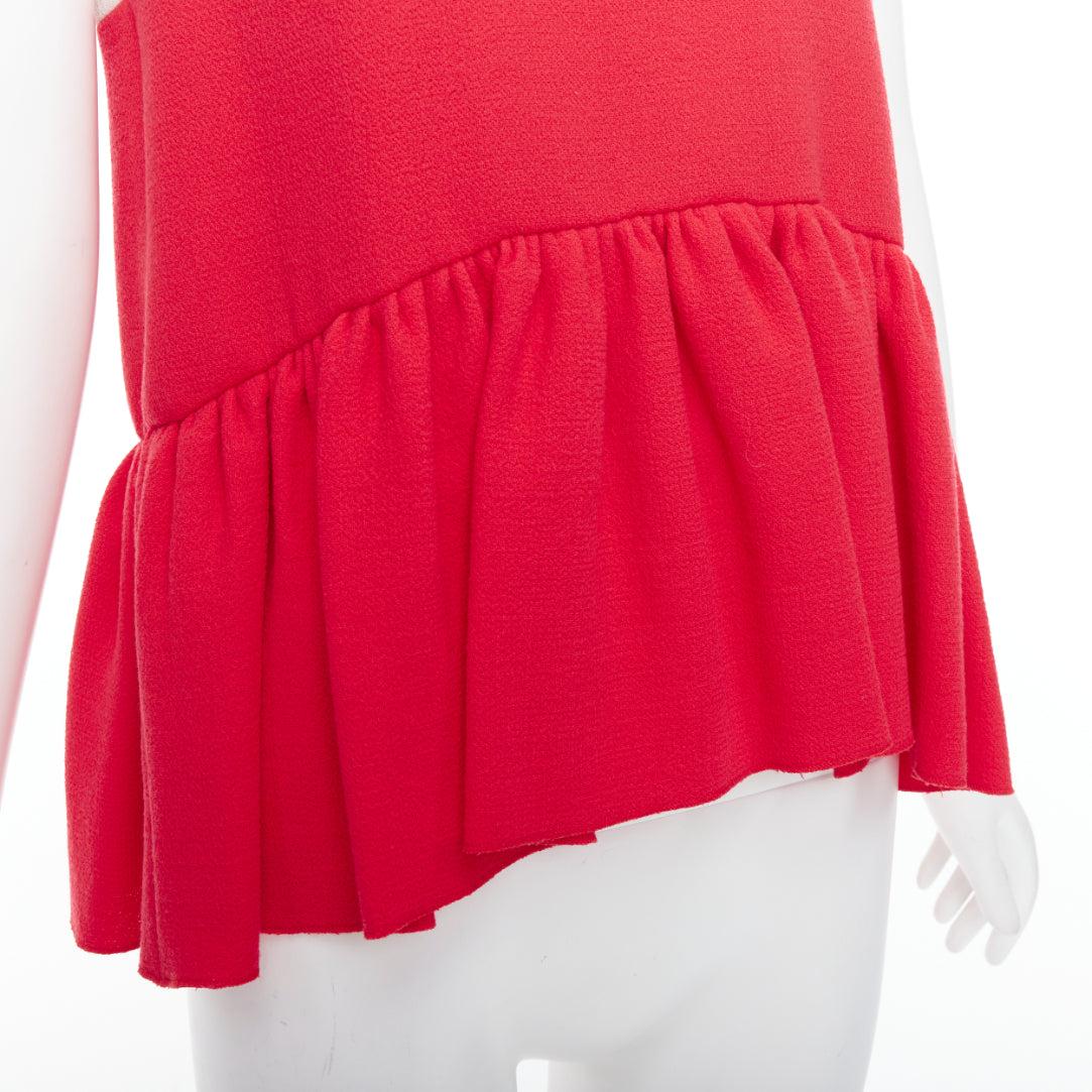 MSGM red nude floral embellished collar peplum vest top IT42 M For Sale 2