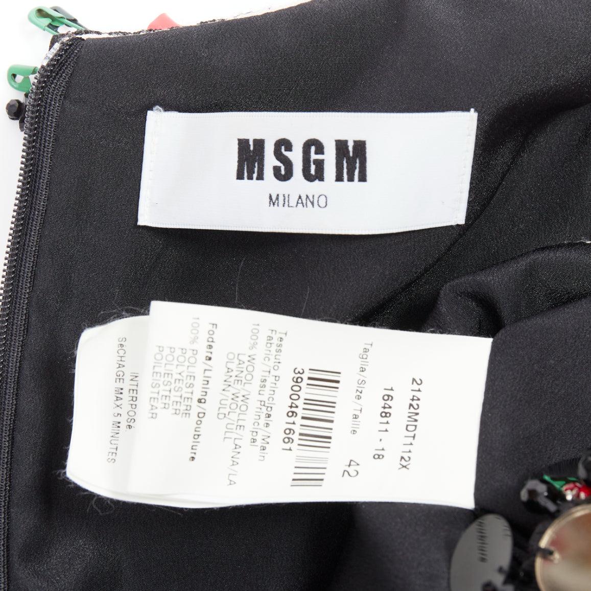 MSGM red nude floral embellished collar peplum vest top IT42 M For Sale 3
