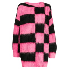 MSGM-S-Pink & Black Check Sweater Dress NWT