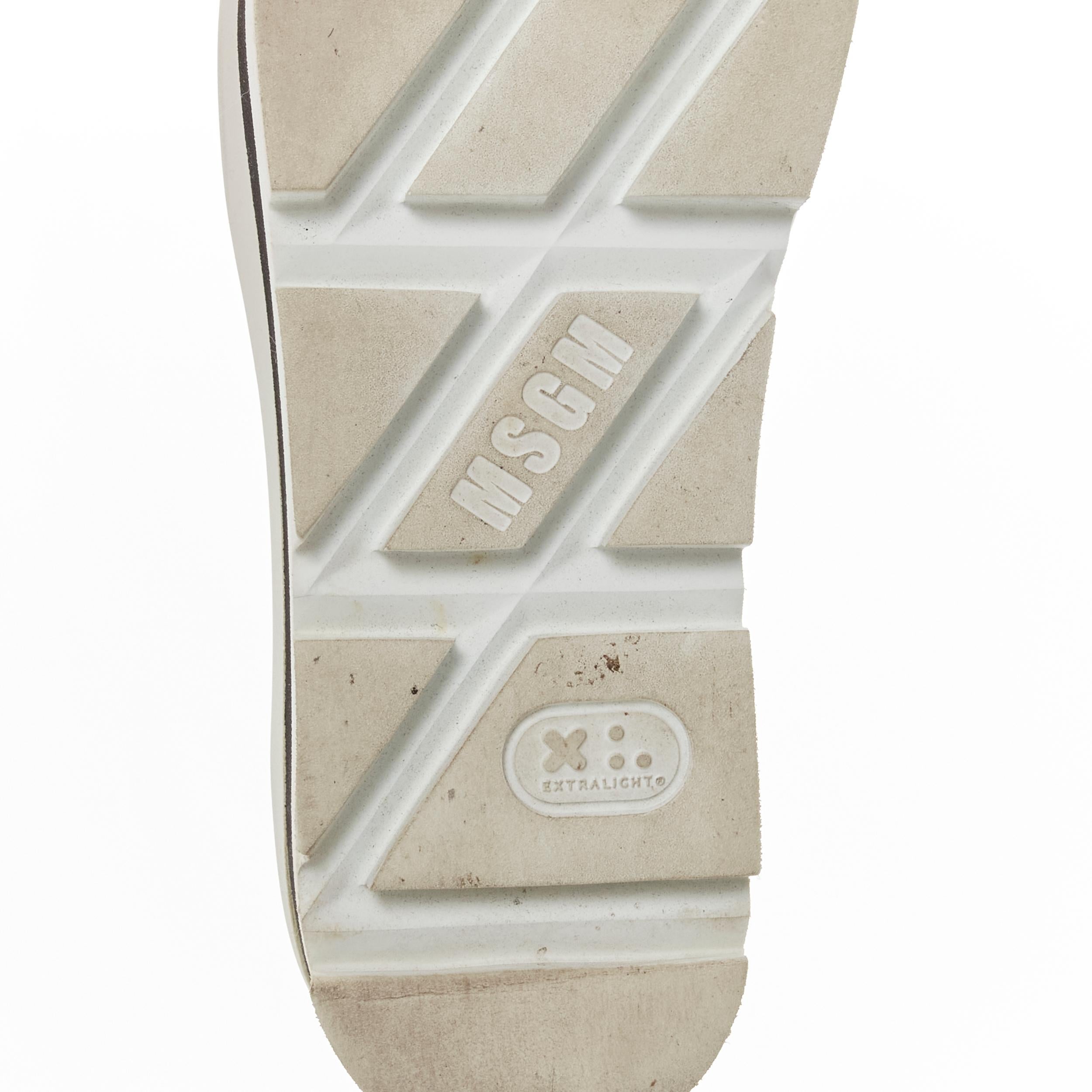 MSGM white leather starburst patchwork point toe platform sneaker EU36 For Sale 5