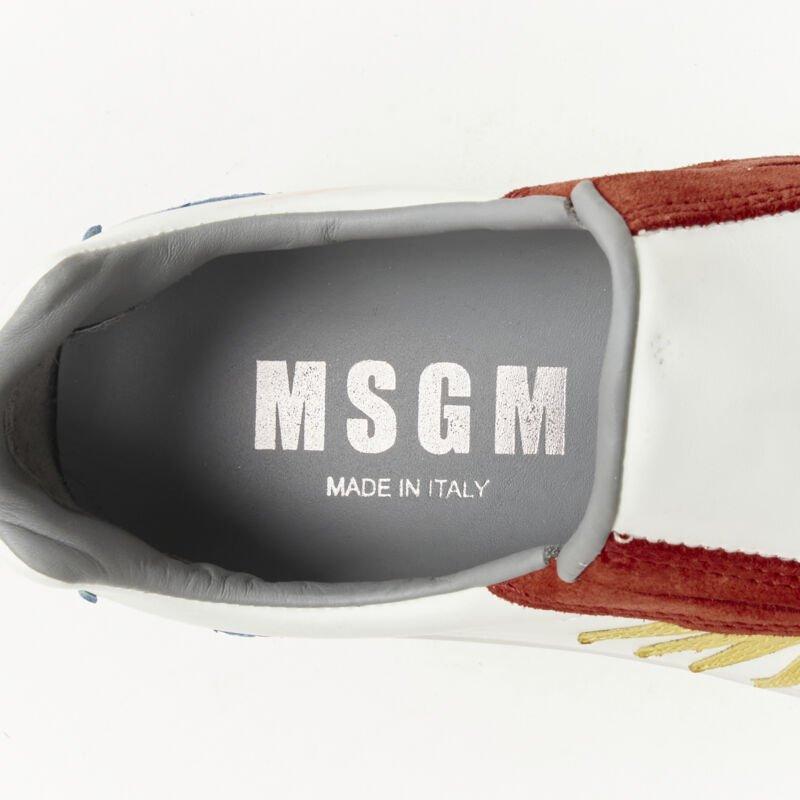 MSGM - Escarpins à bout pointu en cuir blanc avec patchwork en forme d'étoile EU36 en vente 4