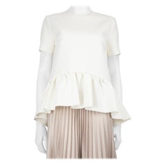 MSGM White Peplum Short Sleeves Top Size S