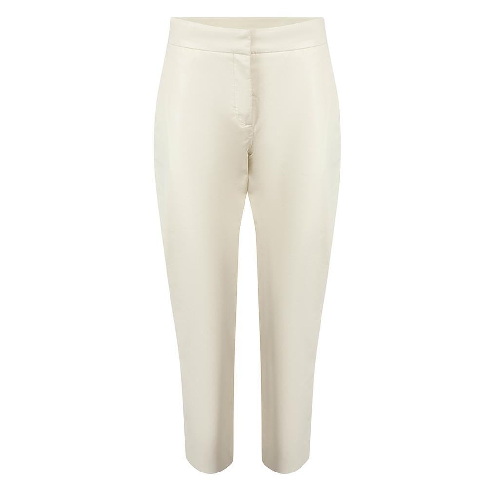 MSGM White PU Crop Slim Trousers Size S For Sale