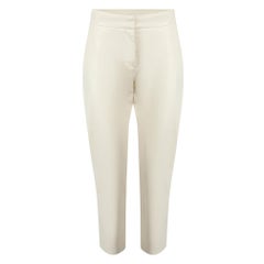 MSGM White PU Crop Slim Trousers Size S