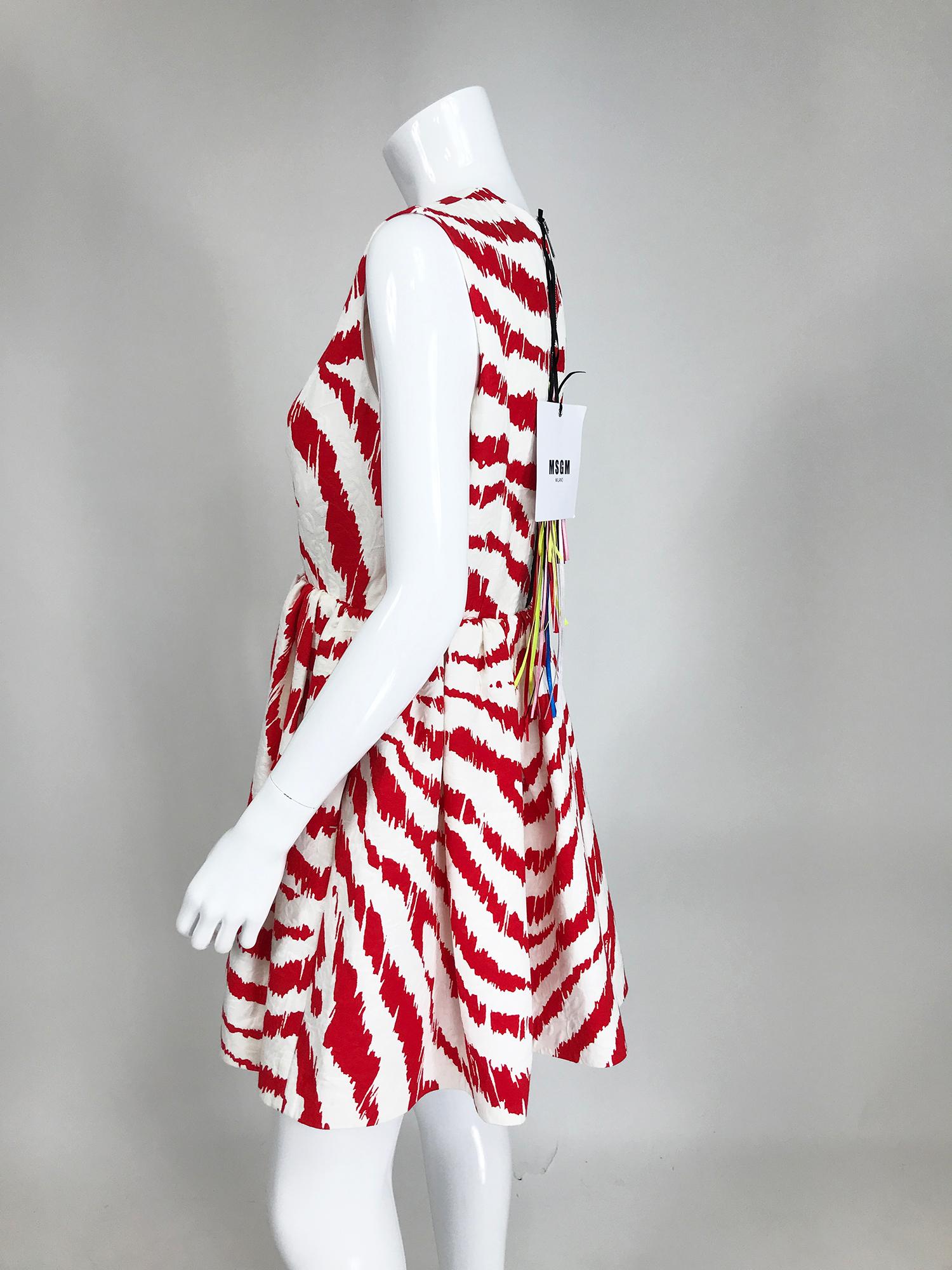 red and white zebra dress