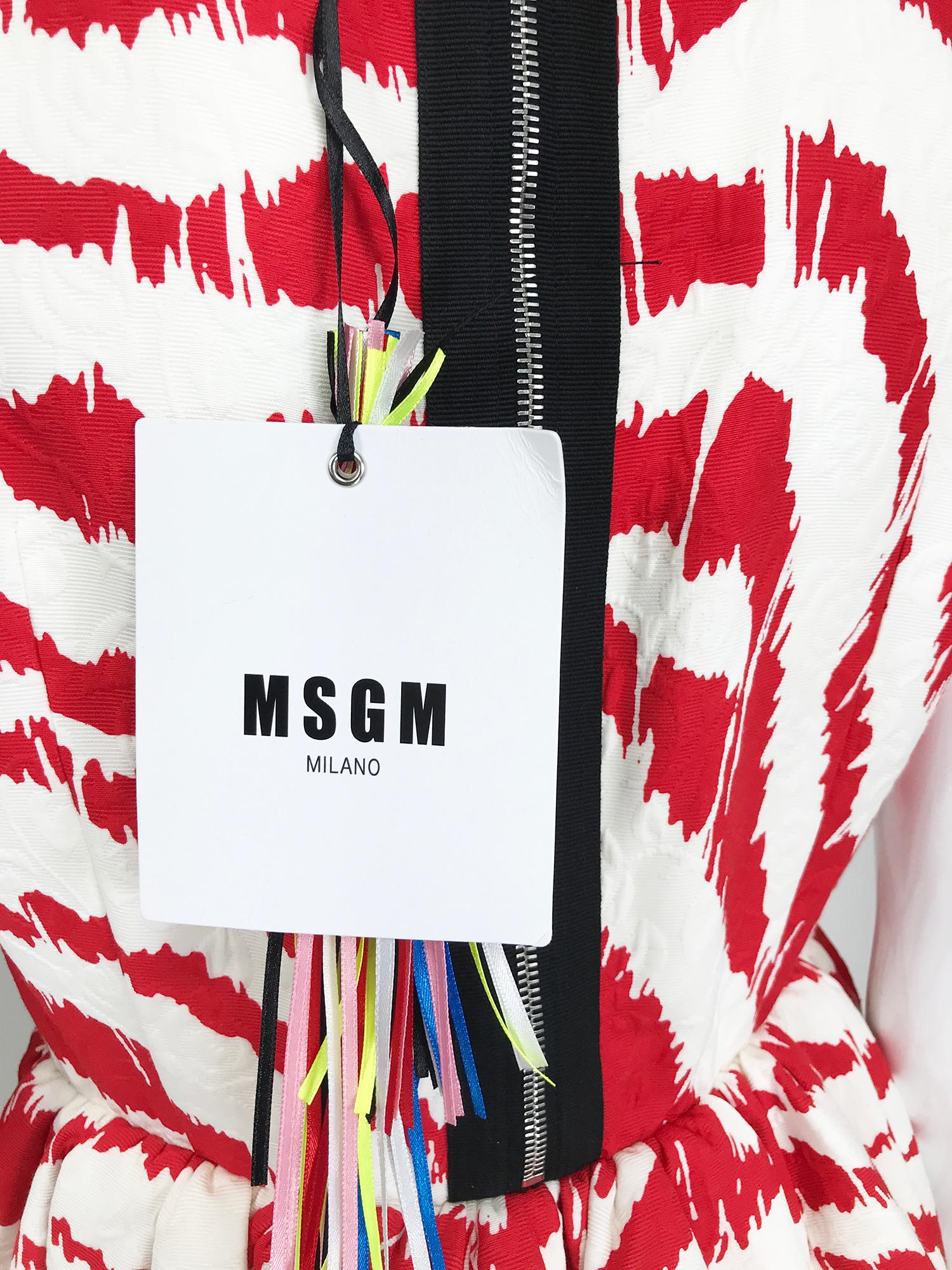 MSGN Milano Red & White Zebra Print Dress NWT 3