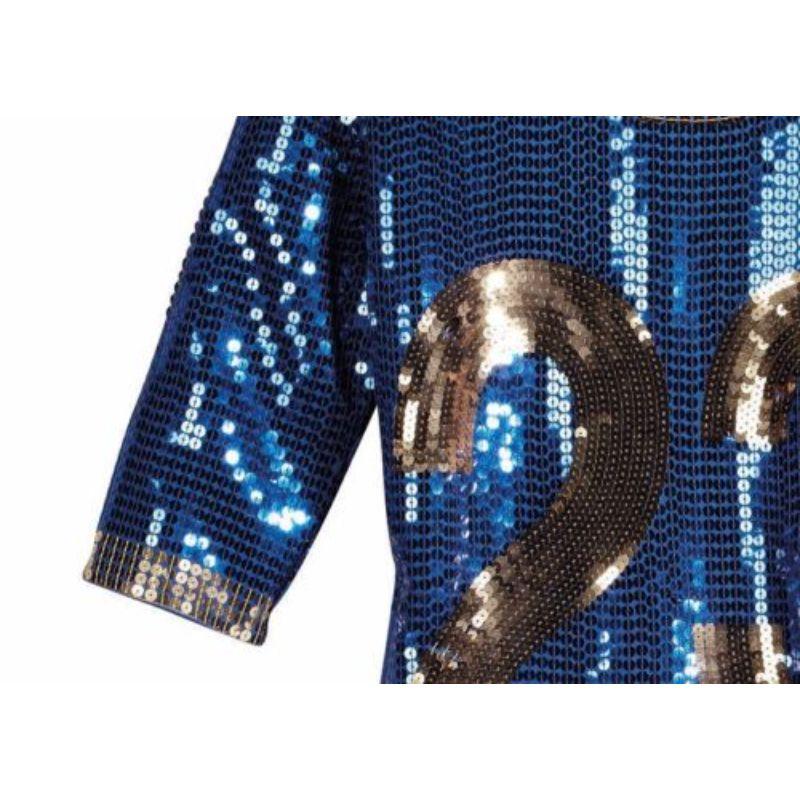MSRP Adidas Originals x Jeremy Scott Sequin Blue Jersey Football Dress Rare M In New Condition For Sale In Palm Springs, CA