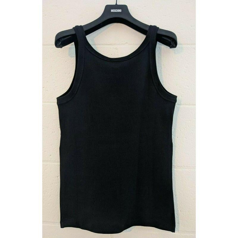 MSRP AW19 Moschino Couture Jeremy Scott Playboy Gayboy Black Slim Tank Top For Sale 3