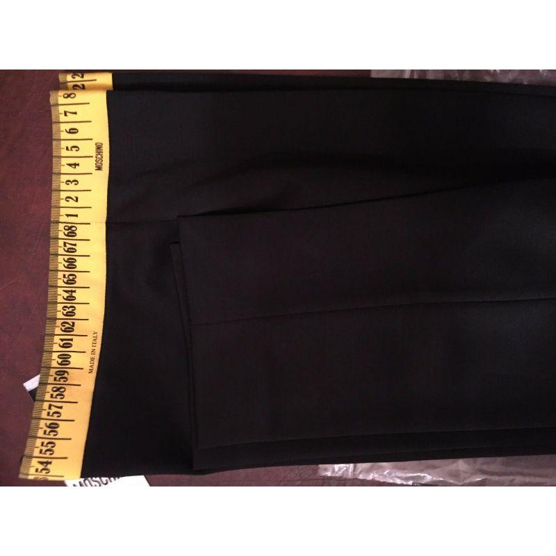 Black MSRP Moschino Couture Jeremy Scott Measure Tape Pleated Wool Tapered Pants 40 IT For Sale