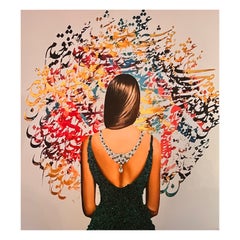 Huile sur toile 3D Art Persian Diamonds de MSS avec cristaux de Swarosky
