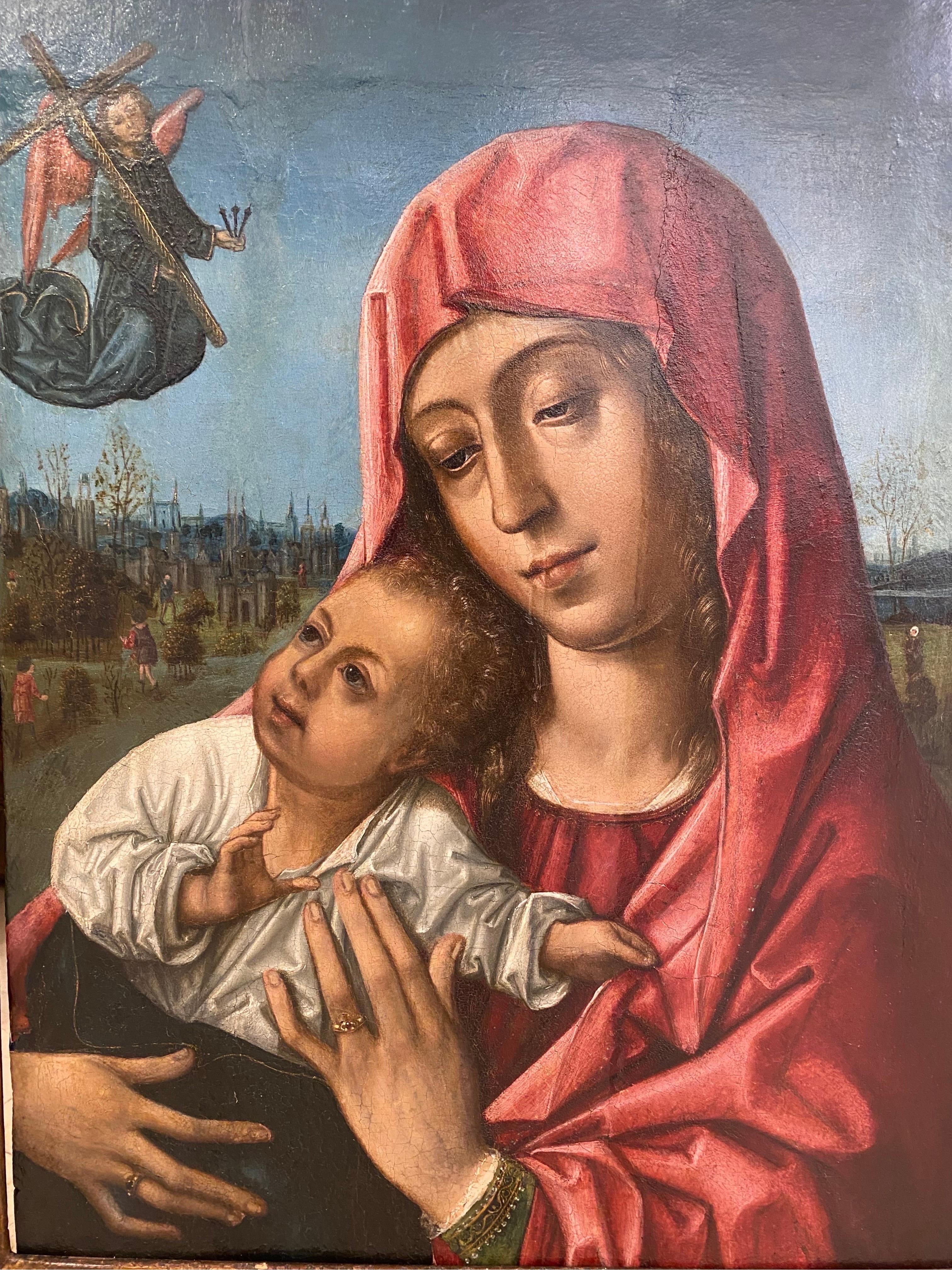 Virgen and child - Painting by Máster of The Luna’s