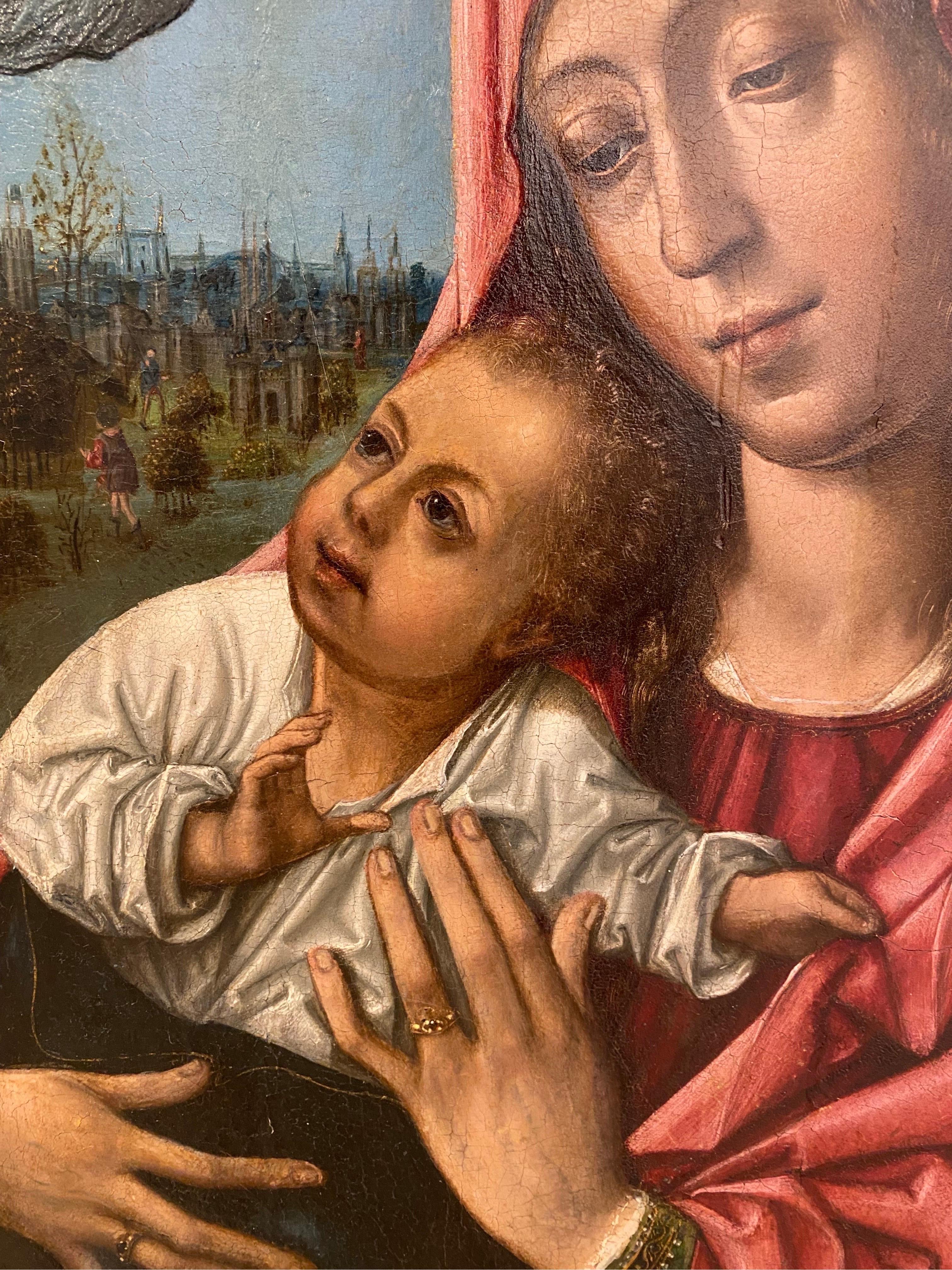 Olio su tavola del 16° secolo.
Master of the Luna's.
Certificato da Isabel de Mateo, la più importante esperta di artisti spagnoli del XVI secolo.