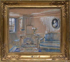 Neoclassical Interior Scene by Russian Theater Artist Early 20th century Mixed