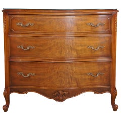 Vintage Mt Airy Crotch Walnut French Provincial Louis XV Serpentine Buffet Server Chest