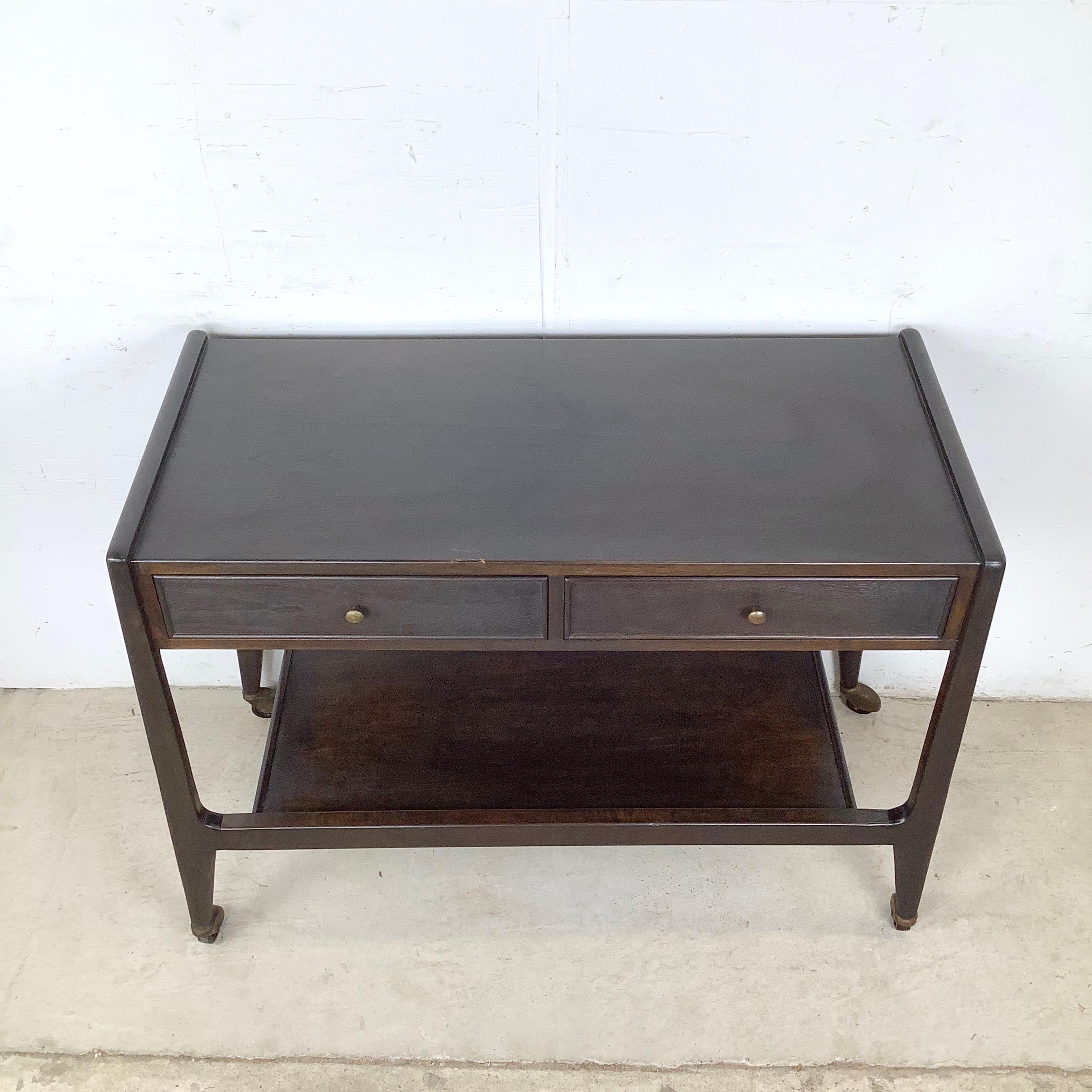 Mt. Airy Facade Mid-Century Service Cart with Drawers & Lower Shelf For Sale 10