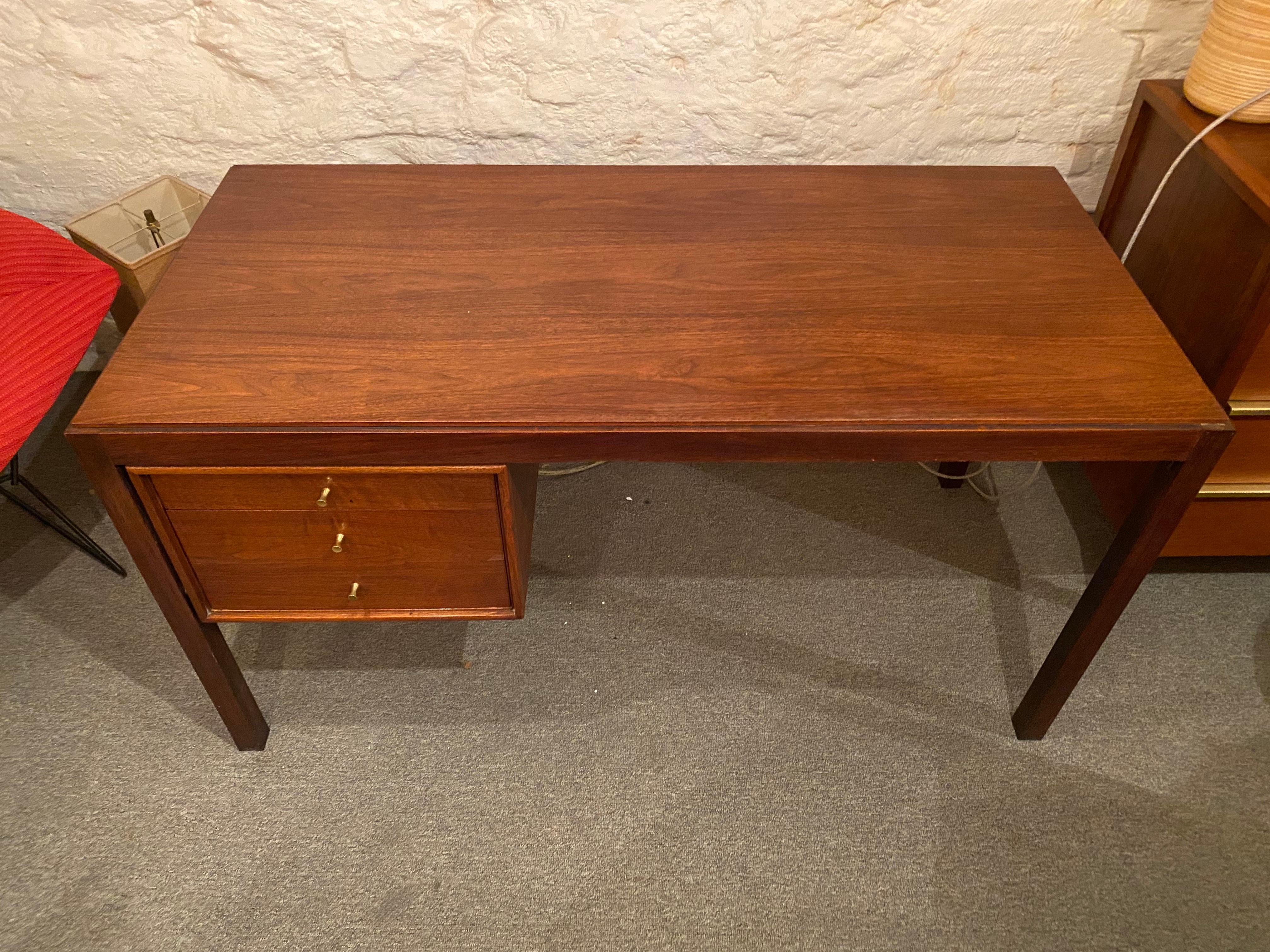 Mid-Century Modern Mt Airy Walnut Desk and Chair for John Stuart For Sale