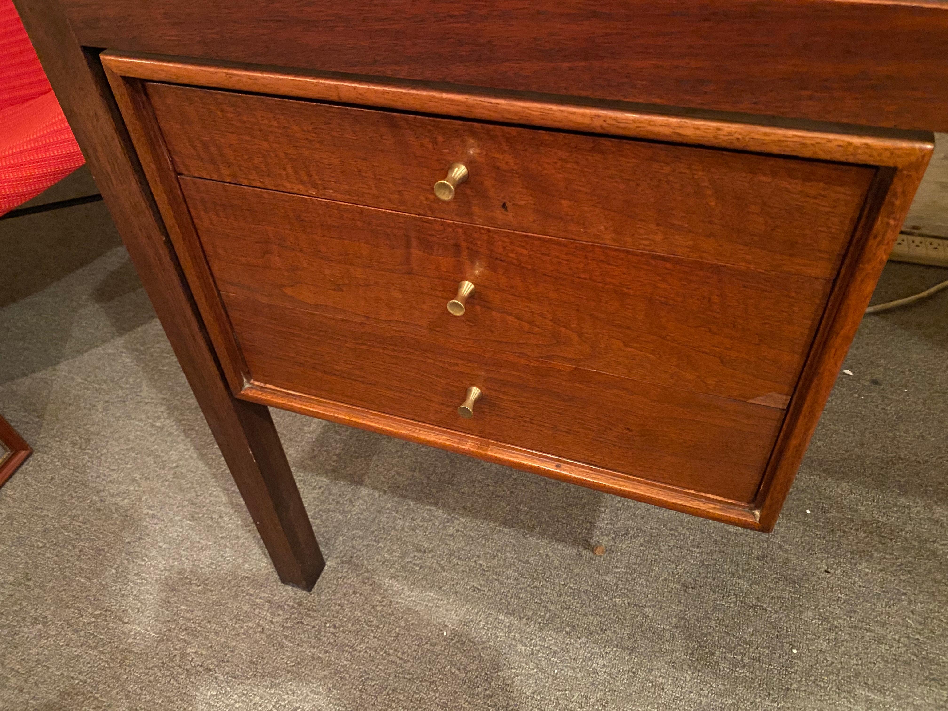 American Mt Airy Walnut Desk and Chair for John Stuart For Sale