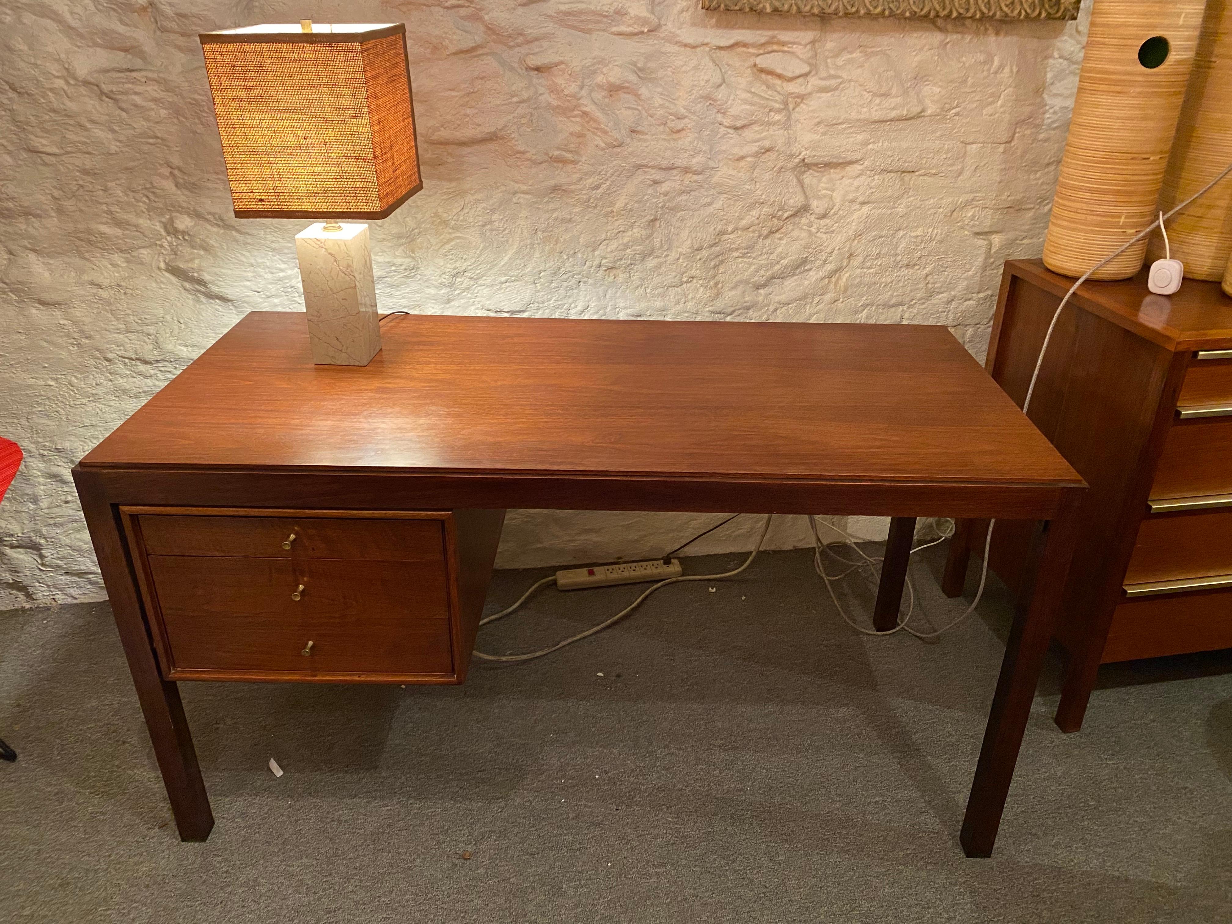 Mid-20th Century Mt Airy Walnut Desk and Chair for John Stuart For Sale