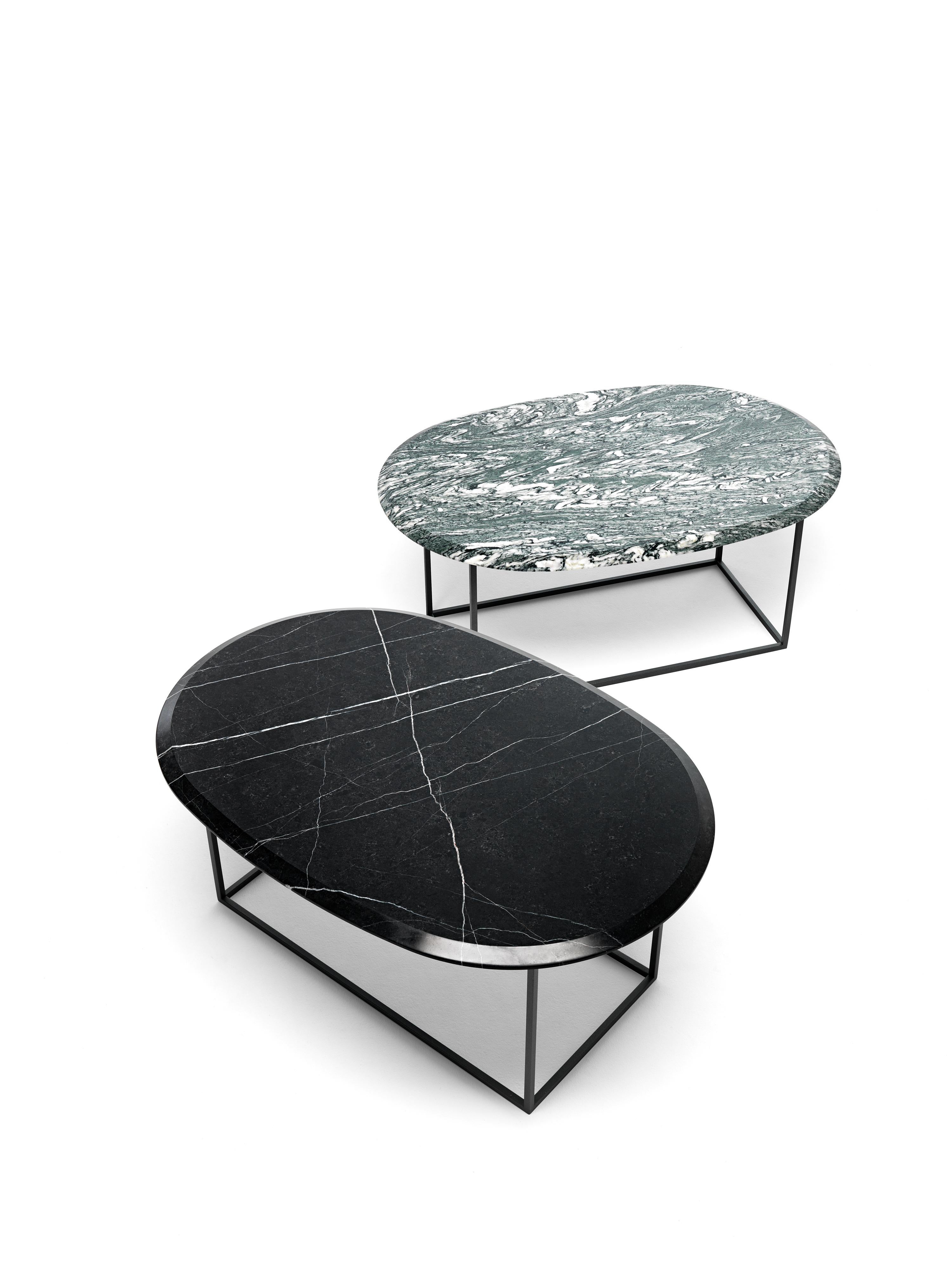 21st Century Modern Coffee Table With Painted Steel Base And Top In Solid Marble In New Condition For Sale In Milan, IT