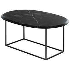 21st Century Modern Coffee Table With Painted Steel Base And Top In Solid Marble