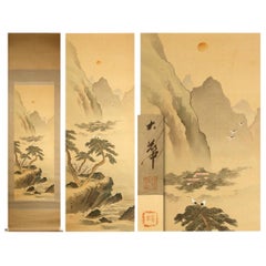 Vintage Mt Horai Scene Showa Period Scroll Japan 20c Artist Nihonga St