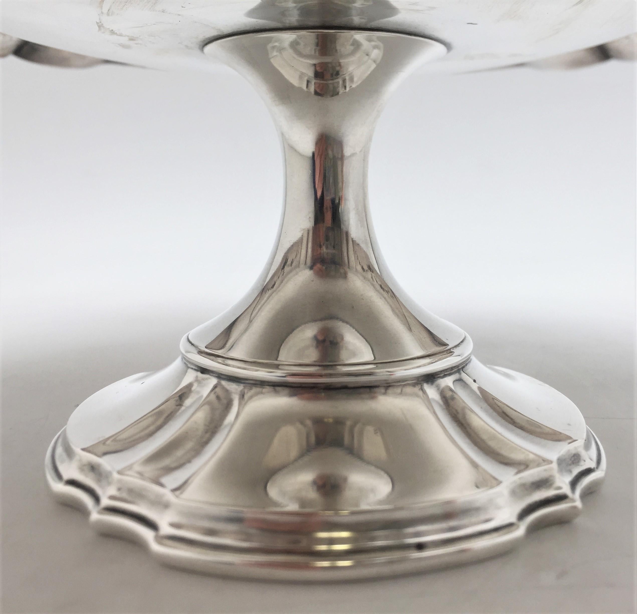 20ième siècle Plat à compote de centre de table en argent sterling du début du 20e siècle du Mt. Vernon en vente